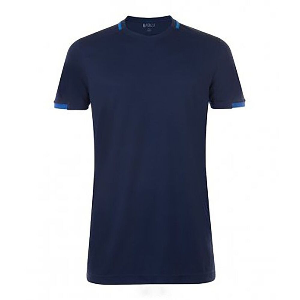 SOLS Mens Classico Contrast Short Sleeve Soccer T-Shirt / French Navy/Royal Blue